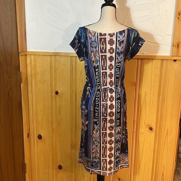 Rochas Silk Midi Short Sleeve Dress Sz-44/8 - Picture 5 of 14